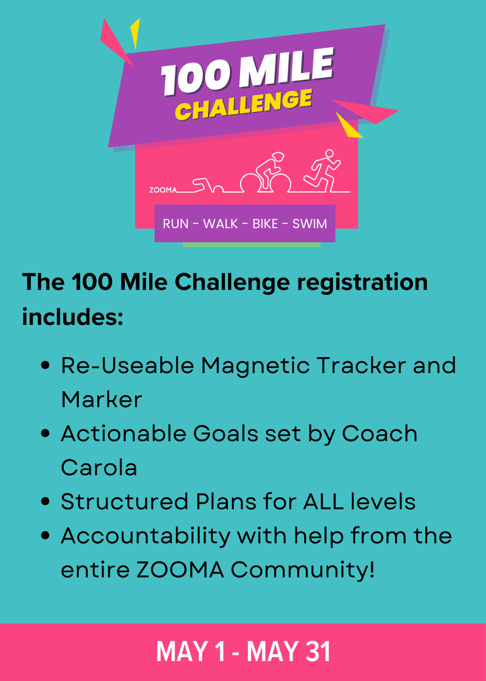 ZOOMA 100 Mile Challenge